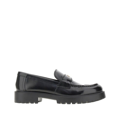 TORY BURCH Leather loafers with lug sole