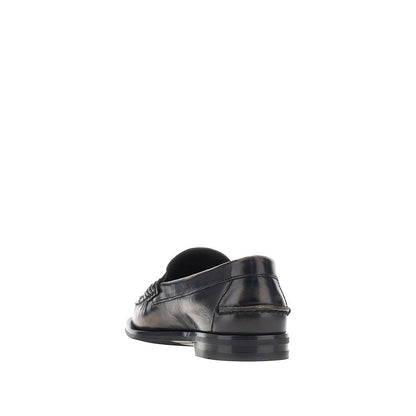 PRADA Antique finish leather loafers