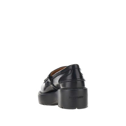 MIU MIU Spazzolato leather loafers with tassels