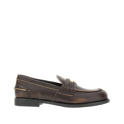 MIU MIU Vintage effect leather Penny Loafers