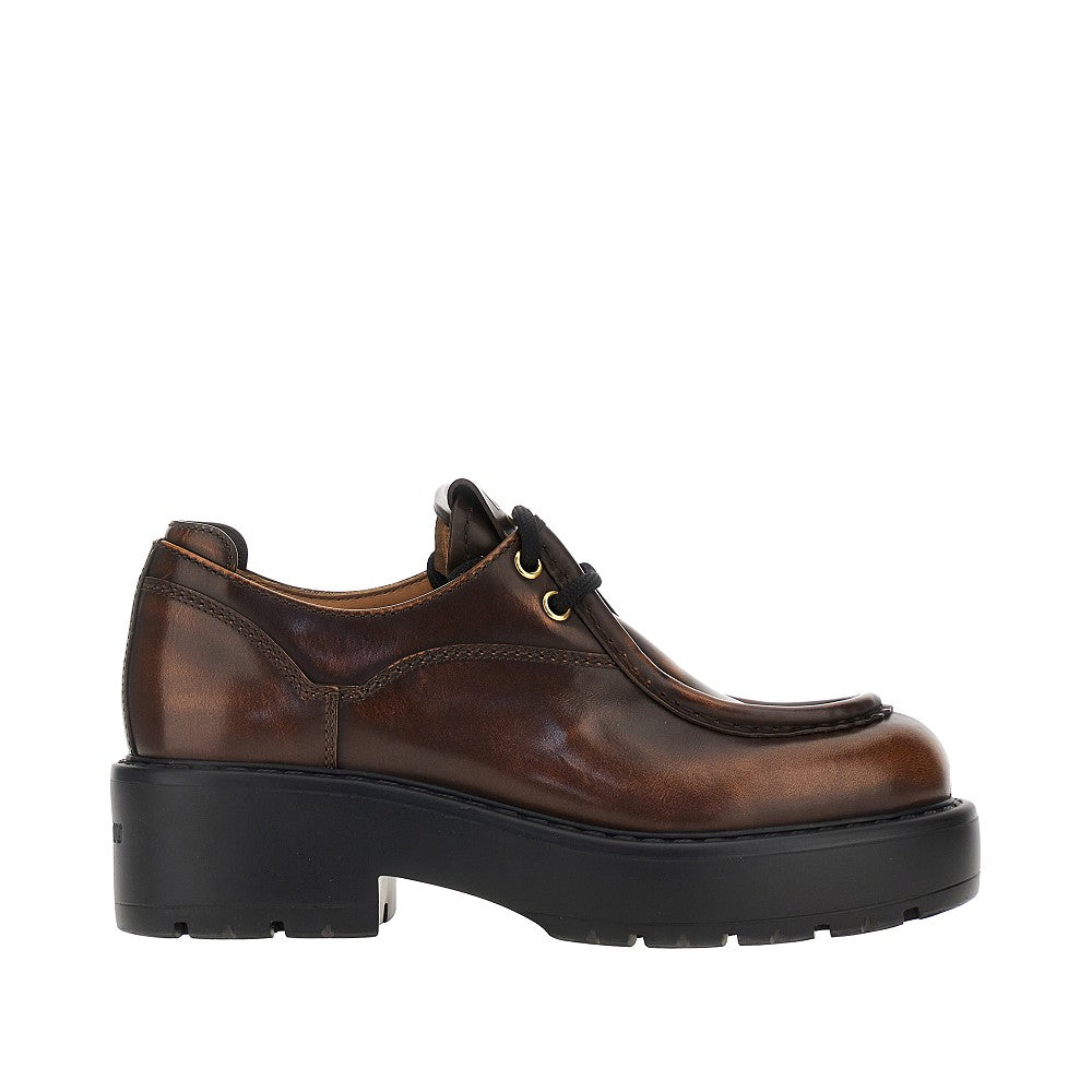 MIU MIU Fumé leather laced shoes
