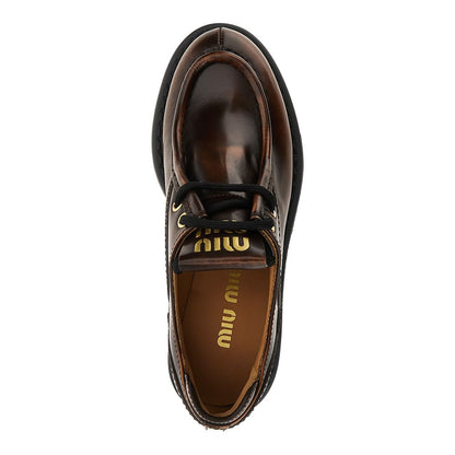 MIU MIU Fumé leather laced shoes