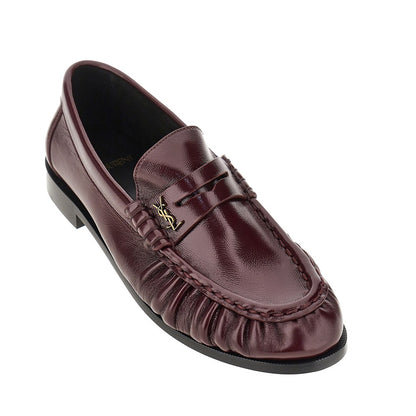 SAINT LAURENT Leather loafers with Cassandre logo