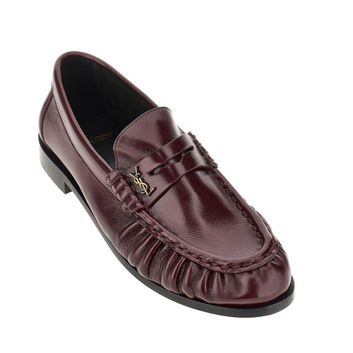 SAINT LAURENT Leather loafers with Cassandre logo