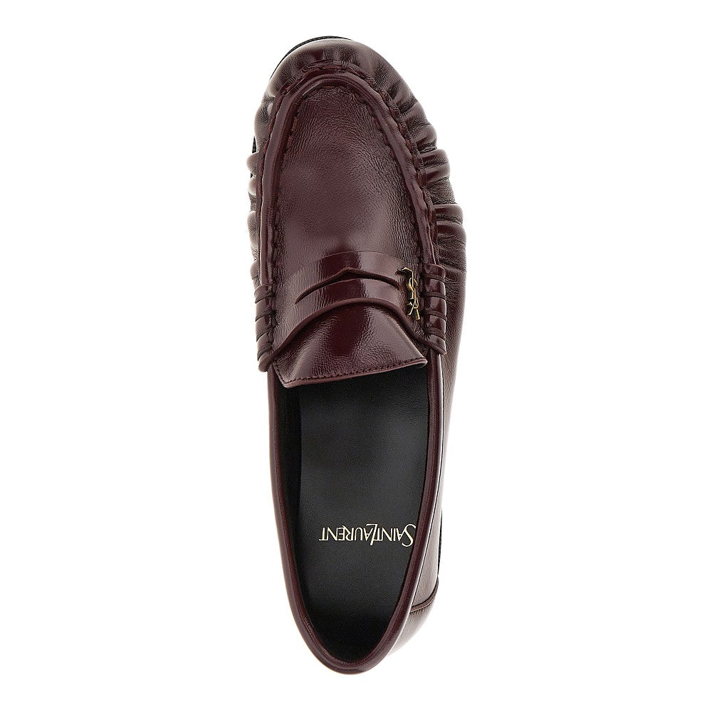 SAINT LAURENT Leather loafers with Cassandre logo