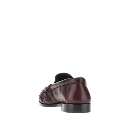 SAINT LAURENT Leather loafers with Cassandre logo