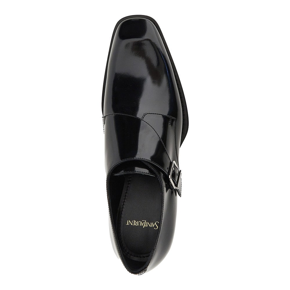 SAINT LAURENT Patent-leather monk-strap loafers