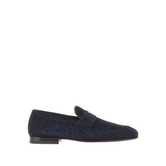 Santoni 'Carlo' suede leather penny loafers