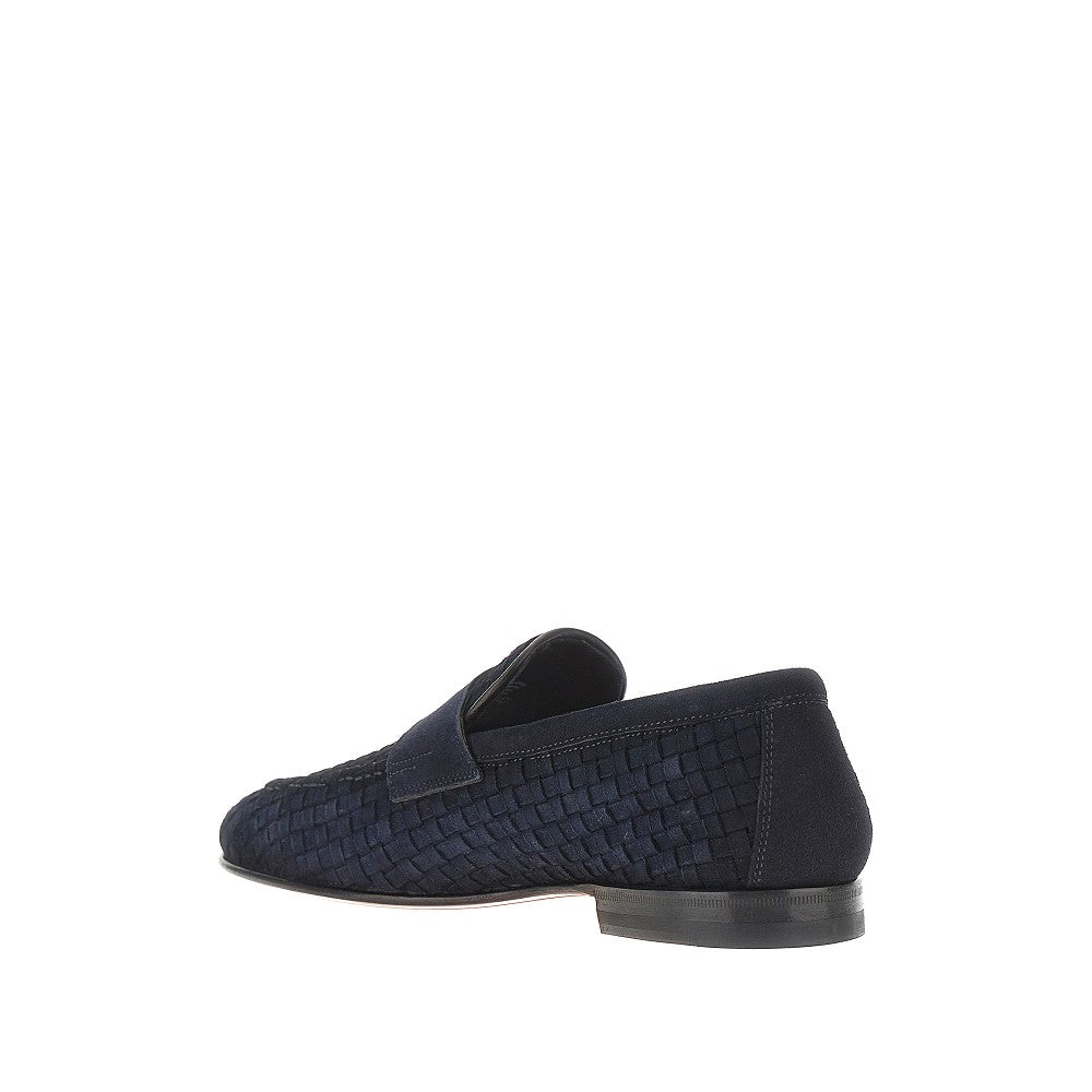 Santoni 'Carlo' suede leather penny loafers