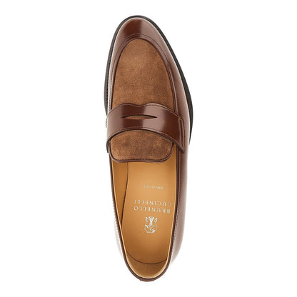 BRUNELLO CUCINELLI Smooth and suede leather Penny Loafers