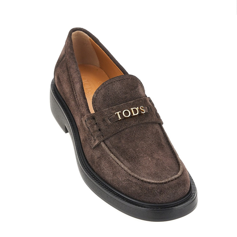 TODS Suede leather loafers with logo