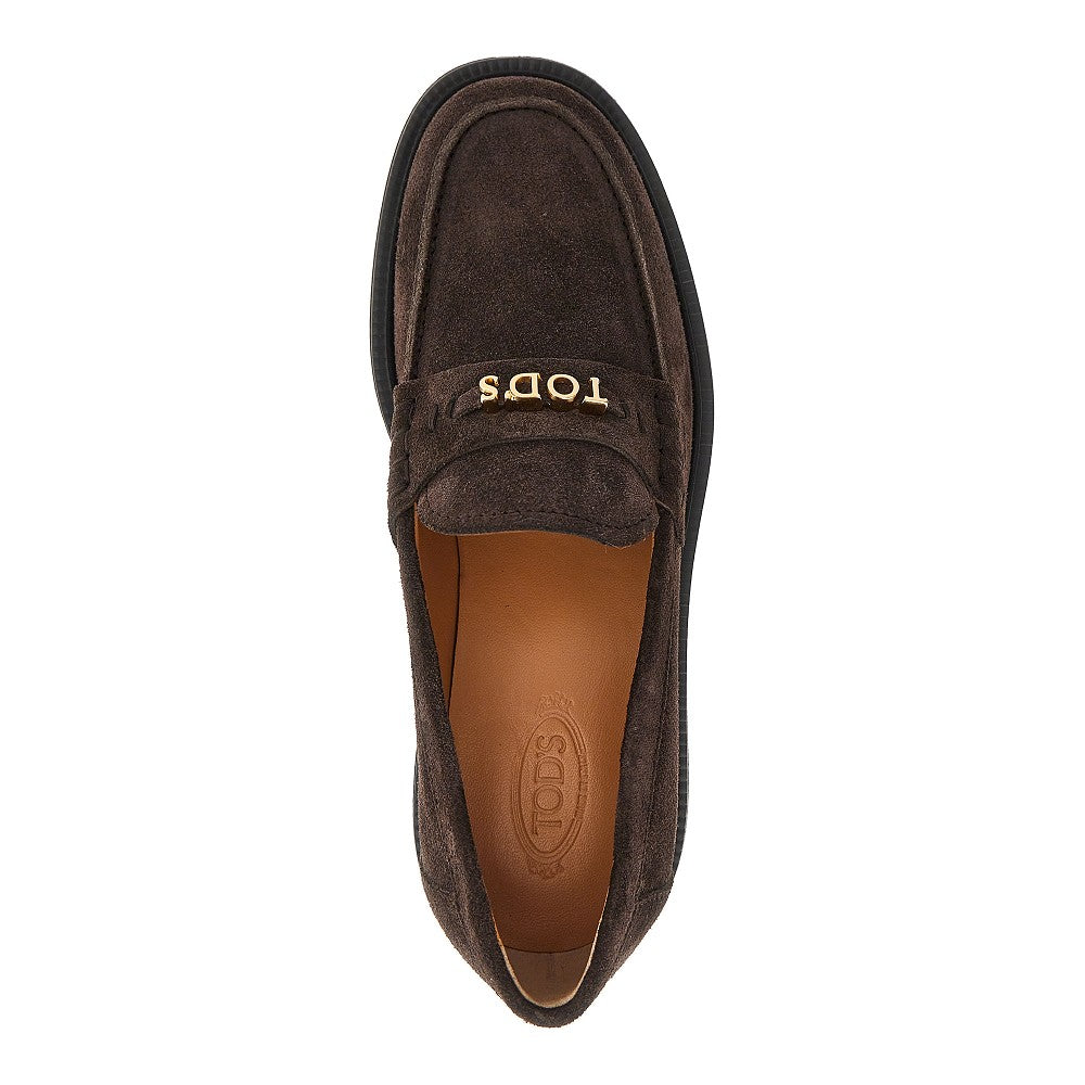TODS Suede leather loafers with logo