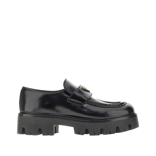 PRADA Leather loafers with lug sole