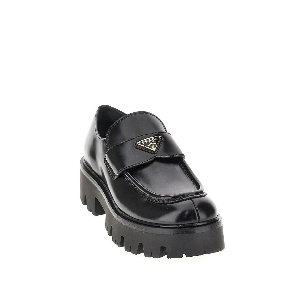PRADA Leather loafers with lug sole