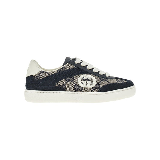 GUCCI Leather and GG fabric 'G74' sneakers