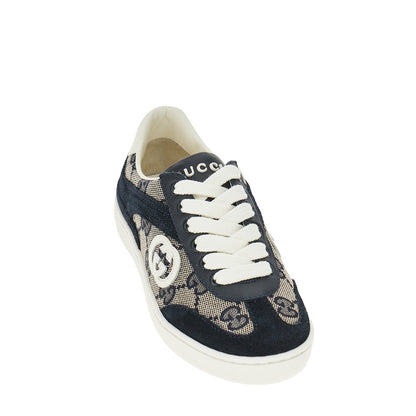 GUCCI Leather and GG fabric 'G74' sneakers