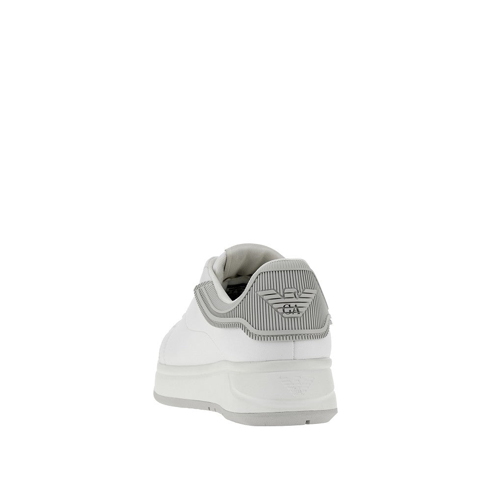 EMPORIO ARMANI Leather sneakers with Eagle logo