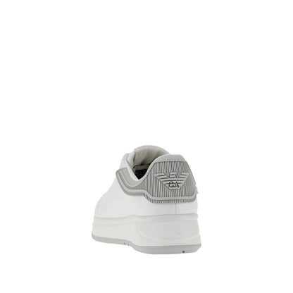 EMPORIO ARMANI Leather sneakers with Eagle logo