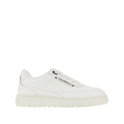 EMPORIO ARMANI Leather sneakers with side logo