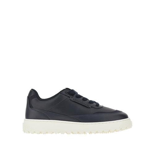 EMPORIO ARMANI Leather sneakers with side logo
