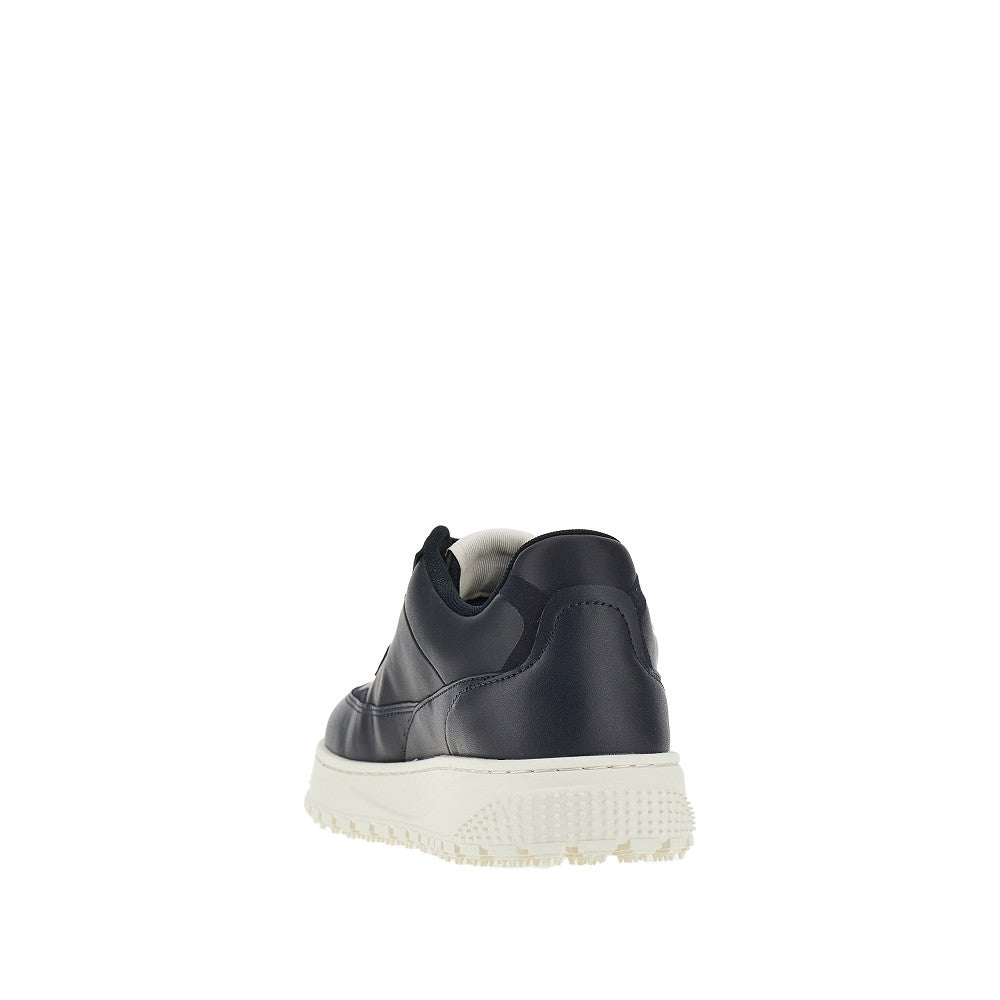EMPORIO ARMANI Leather sneakers with side logo