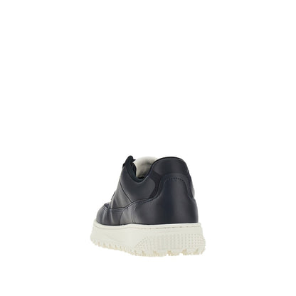 EMPORIO ARMANI Leather sneakers with side logo