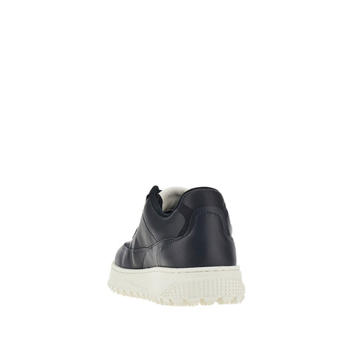 EMPORIO ARMANI Leather sneakers with side logo