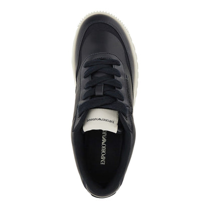 EMPORIO ARMANI Leather sneakers with side logo