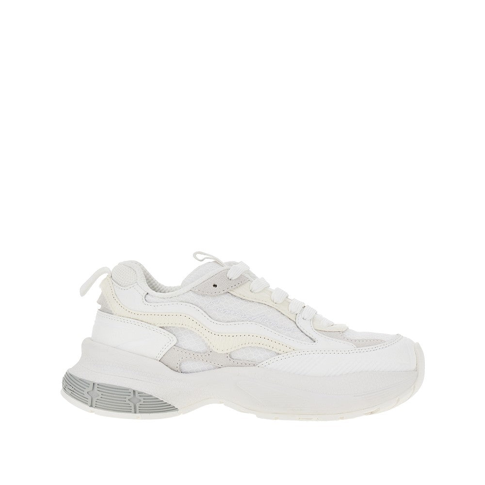 EMPORIO ARMANI Mesh sneakers with leather details