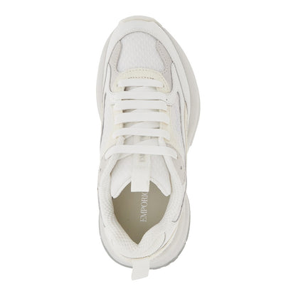 EMPORIO ARMANI Mesh sneakers with leather details