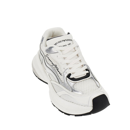 EMPORIO ARMANI Mesh sneakers with leather details