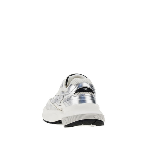 EMPORIO ARMANI Mesh sneakers with leather details