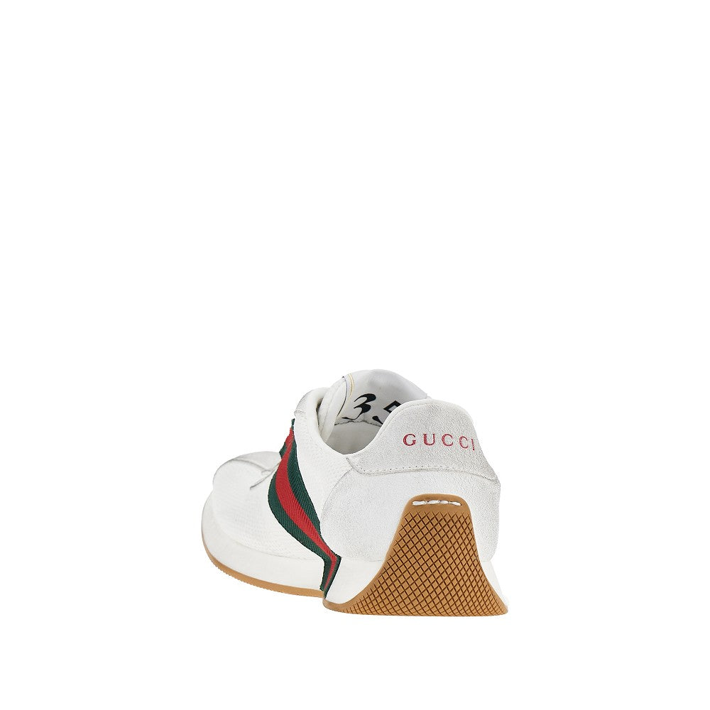 GUCCI Suede leather and mesh 'Tempo' sneakers