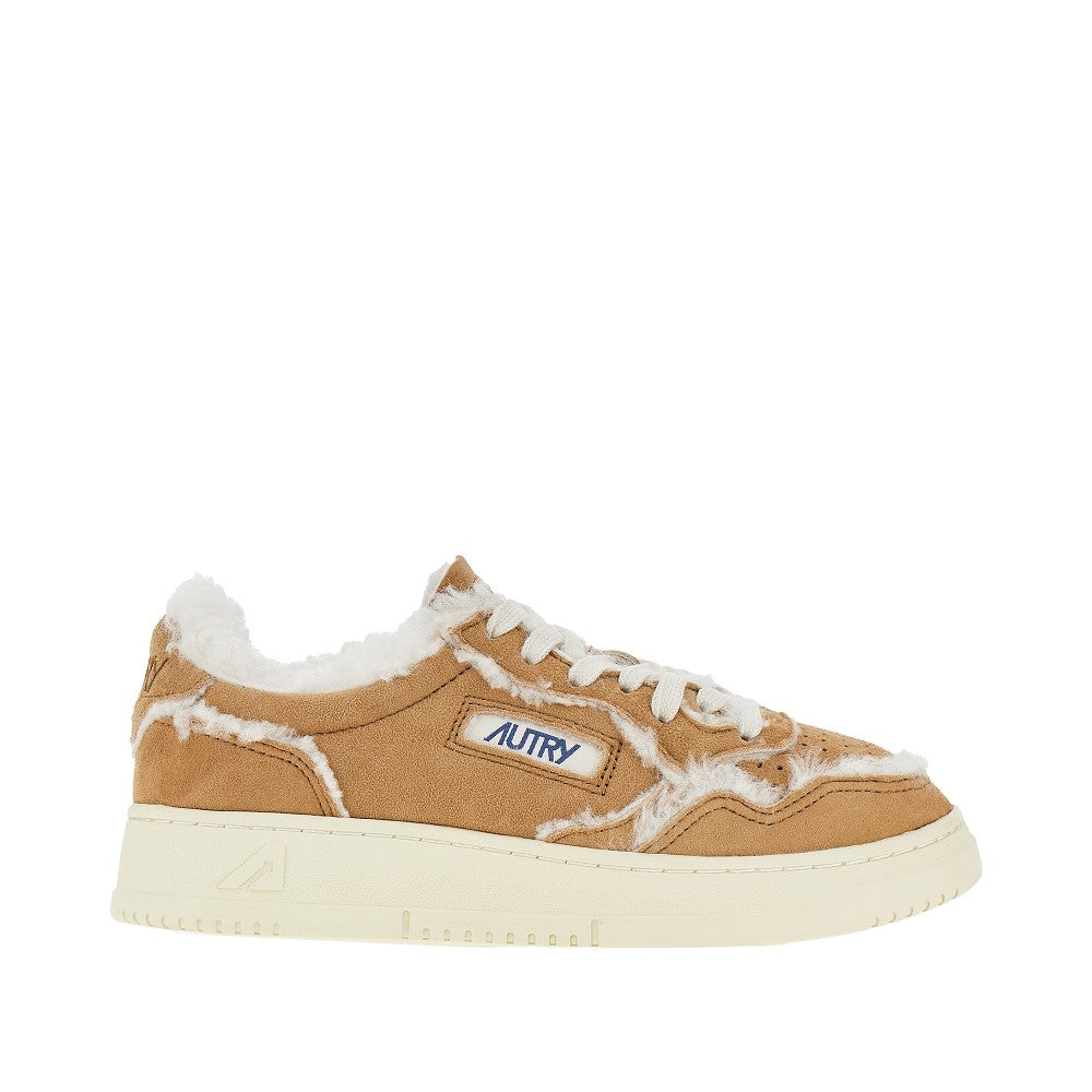 AUTRY Suede and shearling Medalist Low sneakers