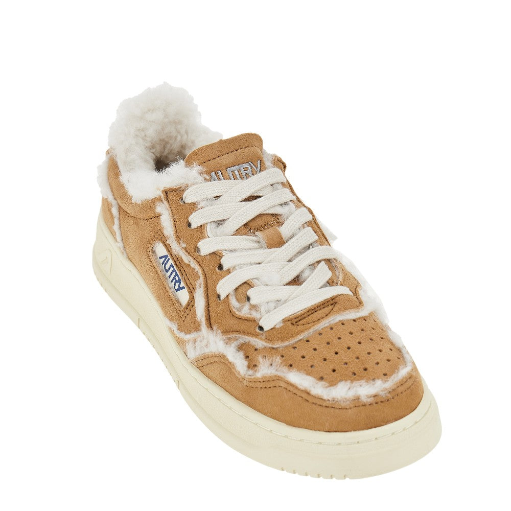 AUTRY Suede and shearling Medalist Low sneakers