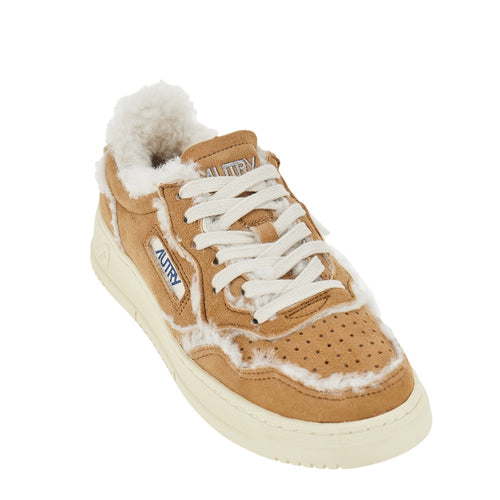 AUTRY Suede and shearling Medalist Low sneakers