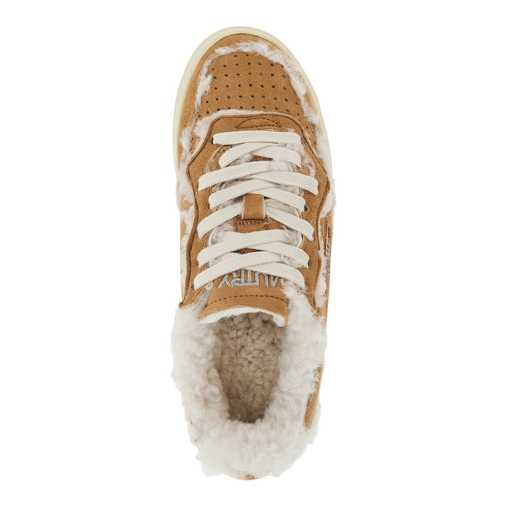 AUTRY Suede and shearling Medalist Low sneakers