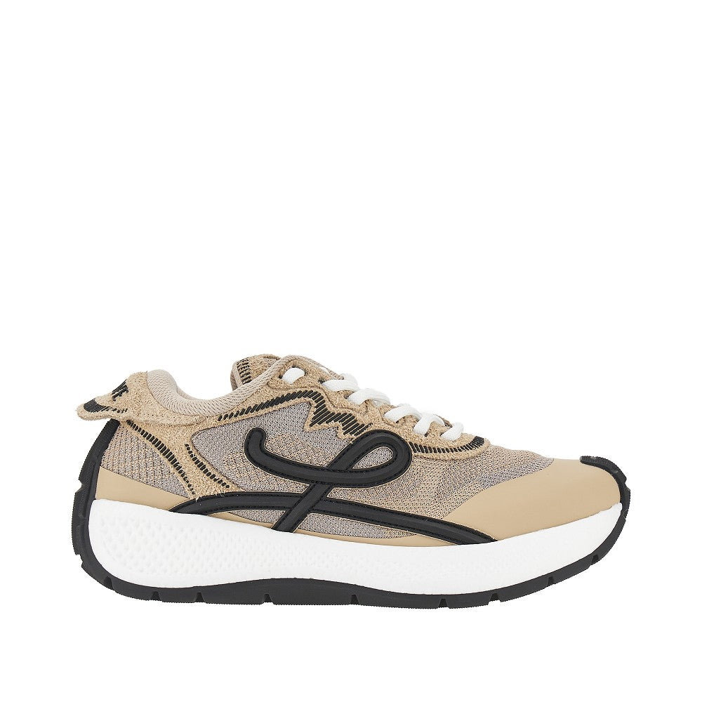 Loewe 'Pogo' technical knit and leather sneakers