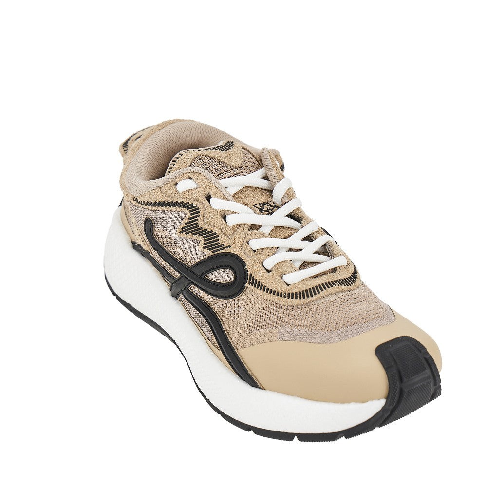 Loewe 'Pogo' technical knit and leather sneakers