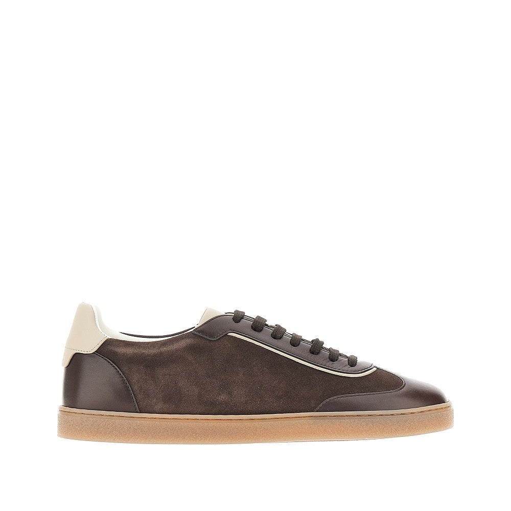 BRUNELLO CUCINELLI Smooth and suede leather sneakers