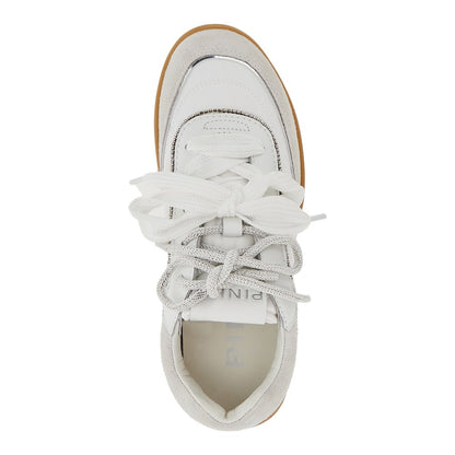 PINKO Suede leather and nylon sneakers