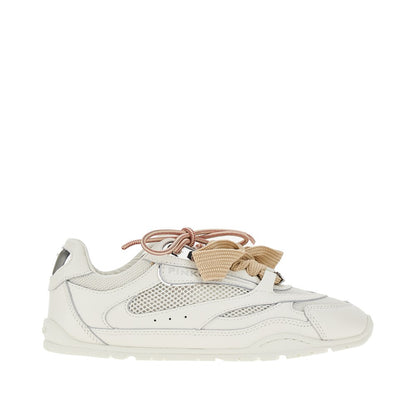 PINKO Leather and mesh sneakers