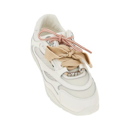 PINKO Leather and mesh sneakers