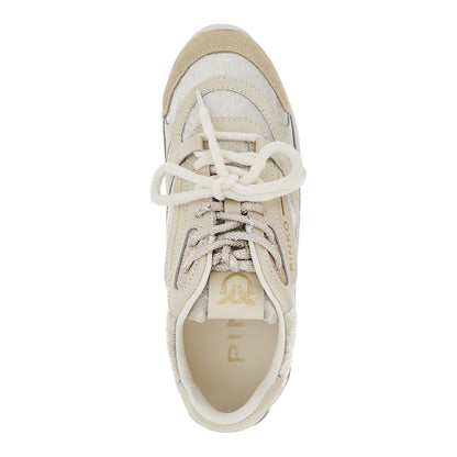 PINKO Suede leather and velvet sneakers