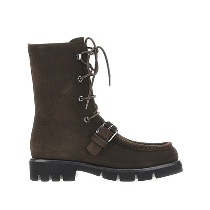 EMPORIO ARMANI Suede leather ankle boots