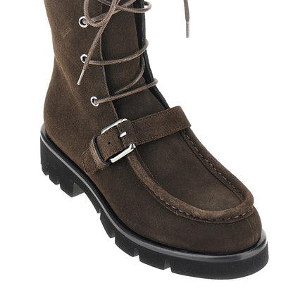 EMPORIO ARMANI Suede leather ankle boots