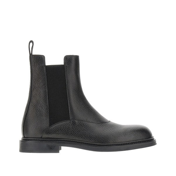 EMPORIO ARMANI Grained leather Chelsea boots