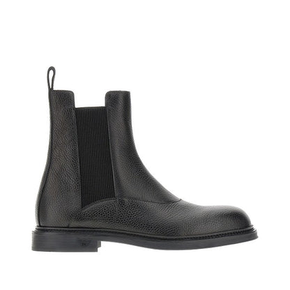 EMPORIO ARMANI Grained leather Chelsea boots
