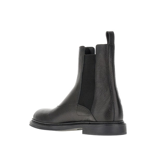 EMPORIO ARMANI Grained leather Chelsea boots