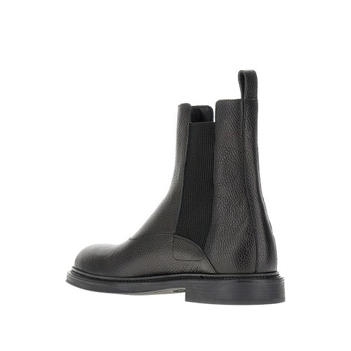 EMPORIO ARMANI Grained leather Chelsea boots